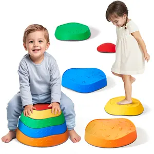 VEVOR Balance Stepping Stones for Kids,  5 PCS, Up to 220 lbs, Non-Slip Toddlers Sensory Stepping Stones, Obstacle Course Coordination Game Toys Indoor or Outdoor Play for Children Aged 3 4 5 6 7 8+