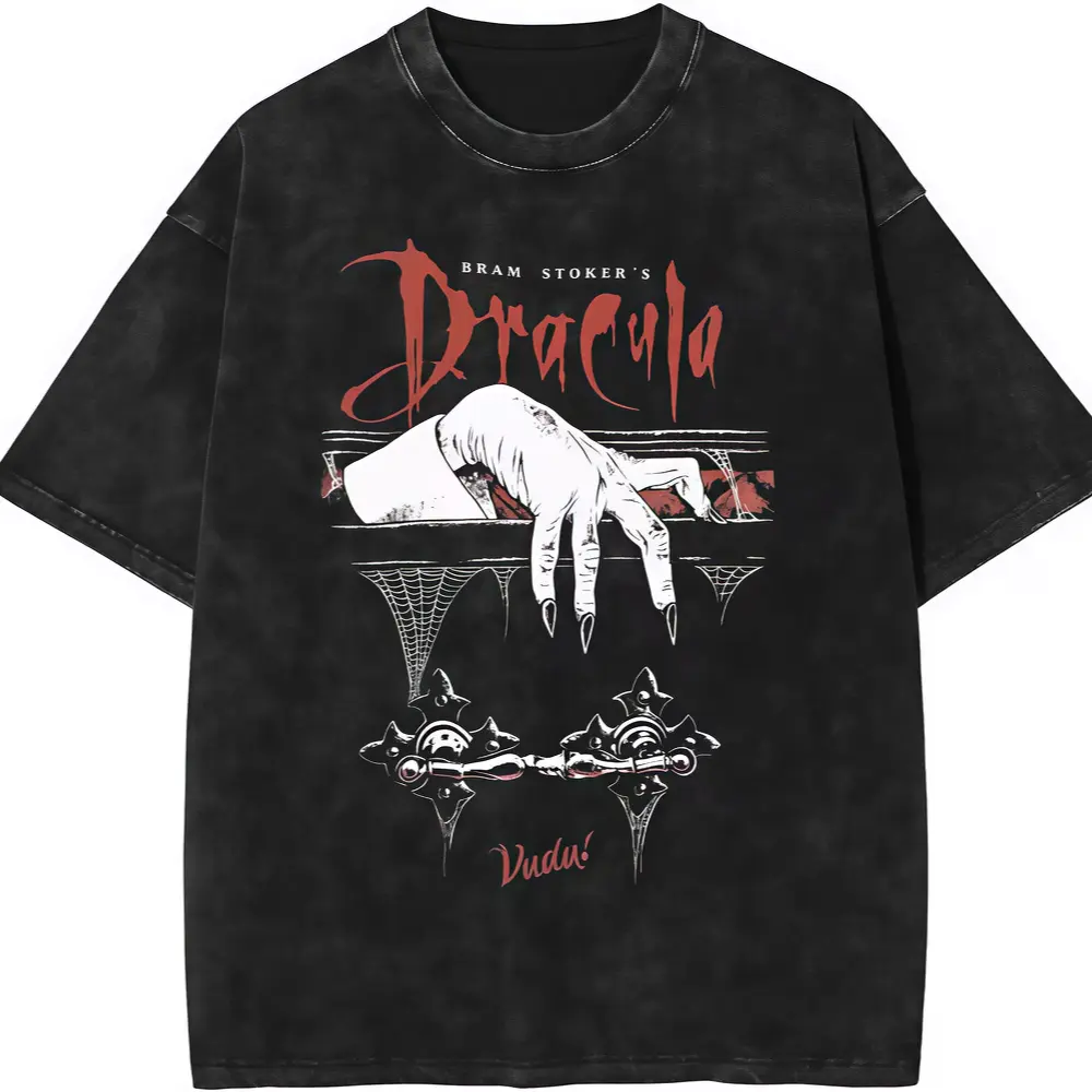 180g[100%cotton]Bram Stoker’s Dracula acid-washed T-shirt, horror shirt, vintage tee sweatshirt, classic