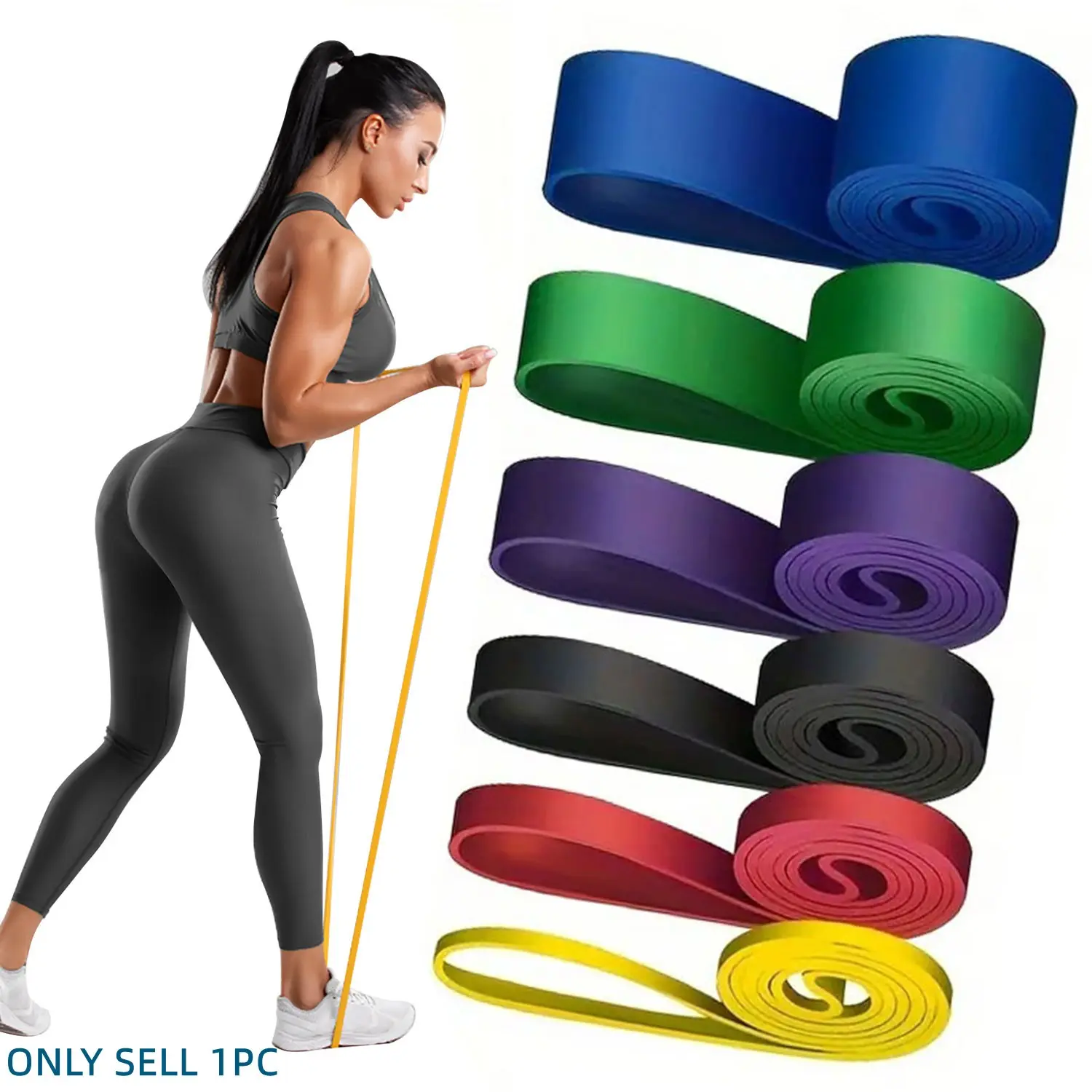 Body Fitness Elastic Resistance Rope, 1/4/6 Counts Yoga Stretching Bands, Elastic Exercise Bands, Home Workout Equipment, Home Workout Gear, Gym Accessories, Gym Sports Stretching and Muscle Training Equipment, Valentine's Day Gift for Men
