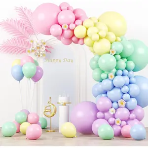 130pcs Pastel Balloons Different Sizes 18" 12" 10" 5" Macaron Latex Balloon Garland Arch Kit for Birthday Easter Shower Graduation Wedding Gender Reveal Anniversary Party Decorations