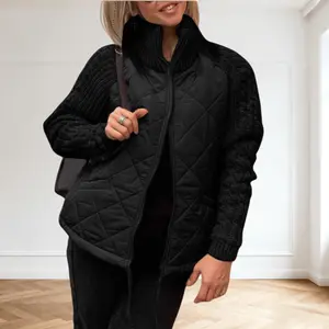 Zip Stand-Collar Cardigan Puffer Jacket Women | Long-Sleeve Fashion Warm Windproof Coat | Long-Sleeve Stand-Collar Zip Puffer Jacket Women