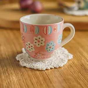 Vintage Floral Crochet Coasters, Bouquet Coaster, Polyester Material, Perfect for Coffee Table, Wood Table, Restaurant, Bar, Home Decor, Kitchen Accessories