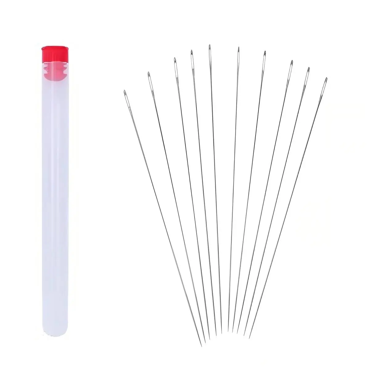 10pcs Ultra-Fine Beading Needles, Long Thin Seed Bead Pins, Hand Sewing Threader Needles, DIY Jewelry Making Tools for Necklaces & Bracelets, Sewing Supplies Crafts, Needle Threaders For Hand Sewing, Sewing Essentials