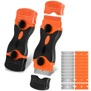20 Blades Multi-Surface Scraper Tool Kit, Double-Edged Paint Sticker Remover, No-Scratch Plastic Scraper for Cleaning Windows and Stoves