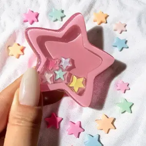 Cute Pink Star Phone Grip Shaker | Pastel Kawaii Star Phone Holder Coquette Aesthetic