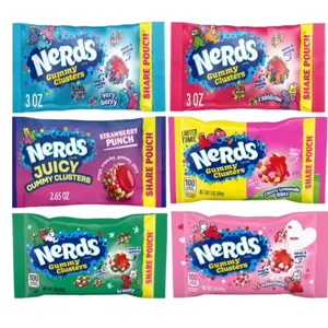 NERDS Gummy Clusters Ultimate Share Pouch Bundle –(6) Assorted Flavors Variety Pack – (6) Fan Favorite Share Size Candy Bags – Sweet & Crunchy Gummy Candy Bundle