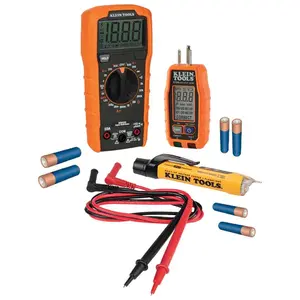 Digital Multimeter Electrical Test Kit with Non-Contact Tester, Receptacle Tester, and Test Leads for Accurate Measurement and Testing