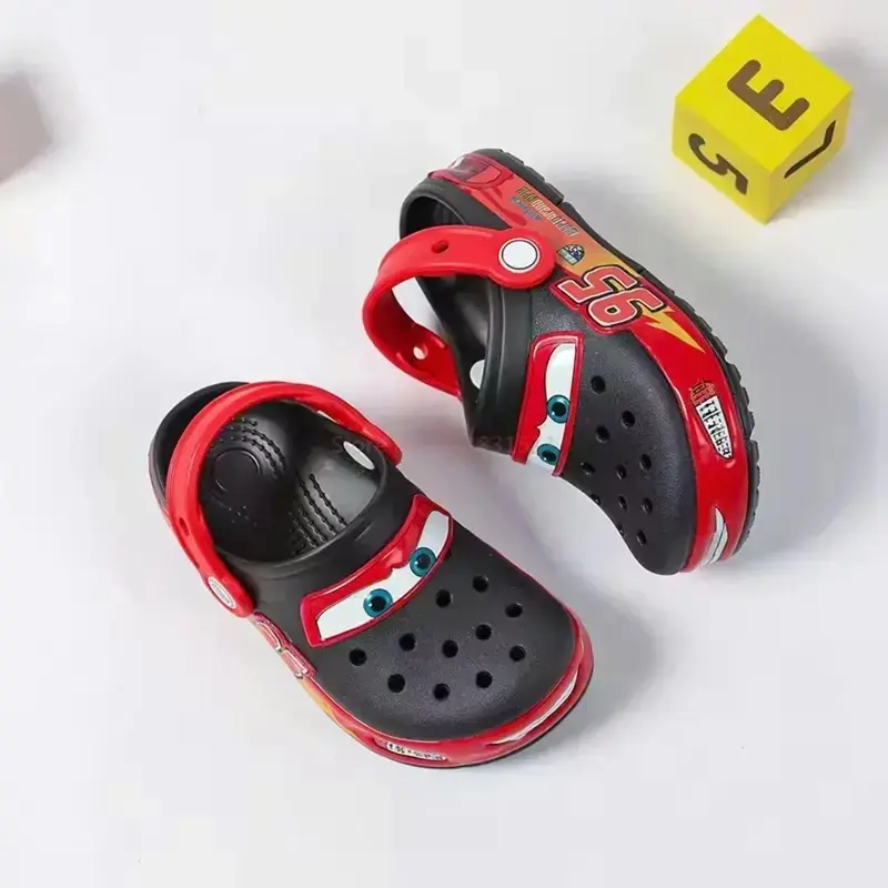 Stylish Red Clogs – Cartoon Graphic Slip-On Sandals for Men & Women