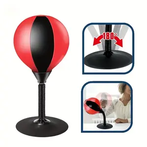 Desktop Punching Bag, Red Black Boxing Bag, Boxing Reflex Bag, Reflex Training Desktop Punching Bag, Adult Fun Punching Bag, Portable Punching Bag for Desk Office, Home Best Gift For Kids