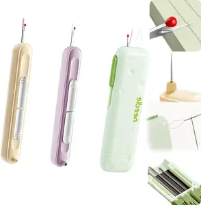 2-in-1 Automatic Needle Threader & Seam Ripper Set (3PCS) – Hand Sewing & Machine Threading Tool with Built-in Needle Storage – Quick Thread Inserter Sewing Kit for Beginners & Pros