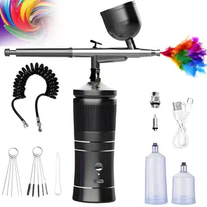 Airbrush Pen Kit With Compressor,Rechargeable High Pressure Air Brush Set Cordless Airbrush Kit with 0.3mm Nozzle for Painting,Doodling,Coloring,Cake Decor,Makeup,Modeling