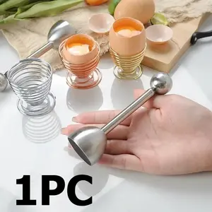 1pc Stainless Steel Boiled Egg Topper Shell Top Kitchen Tool Cutter Knocker Opener Egg Accessories Kitchen Gadget