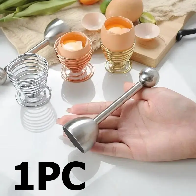 1pc Stainless Steel Boiled Egg Topper Shell Top Kitchen Tool Cutter Knocker Opener Egg Shell Opener For Hard Boiled Eggs Egg Accessories Kitchen Gadget