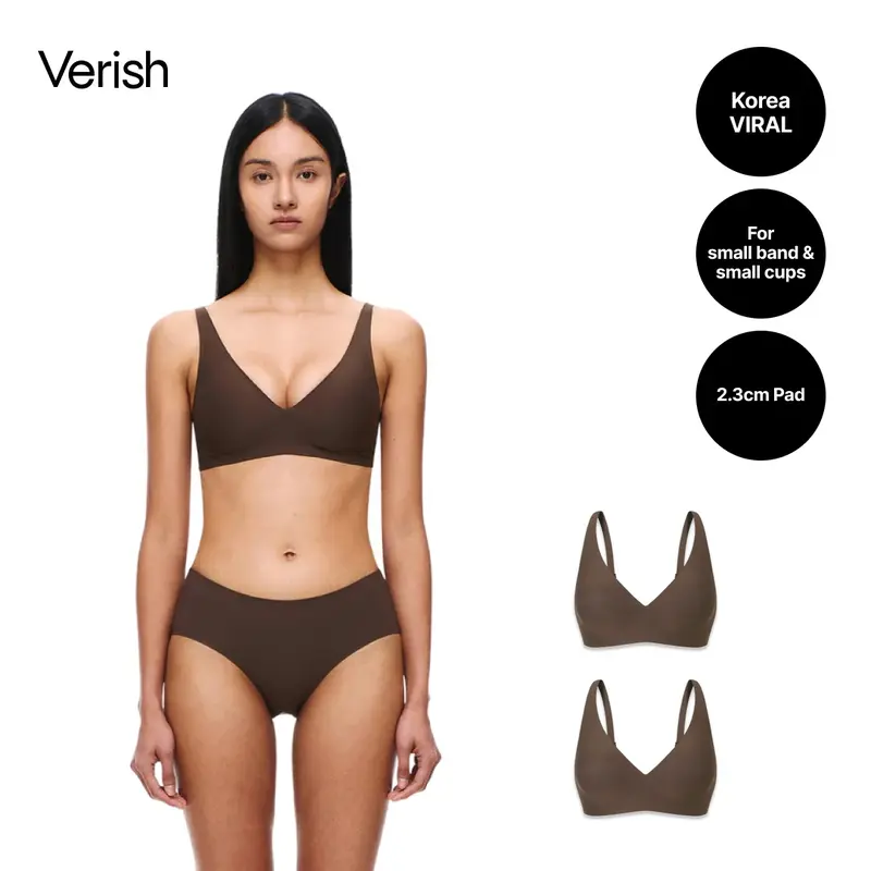 [VERISH] Cool Fit Bra Volume Fit for Women - SIZE UP RECOMMENDED - Seamless Wireless Comfortable Bra with 2.3cm Padded Push Up Breathable Cooling