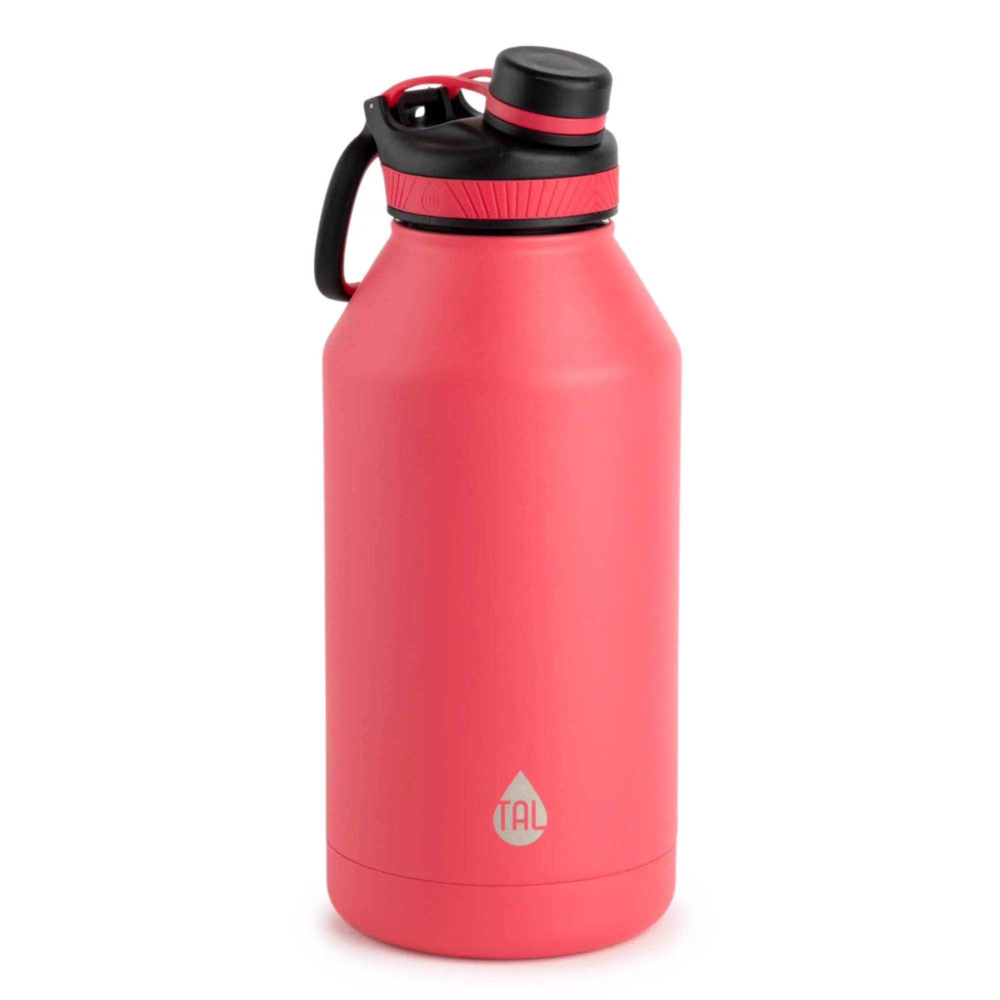 TAL Stainless Steel Ranger Water Bottle 64oz Coral Pink - Durable Easy to Clean Sports Travel Bottle with Screw Top Lid & Insulated Design