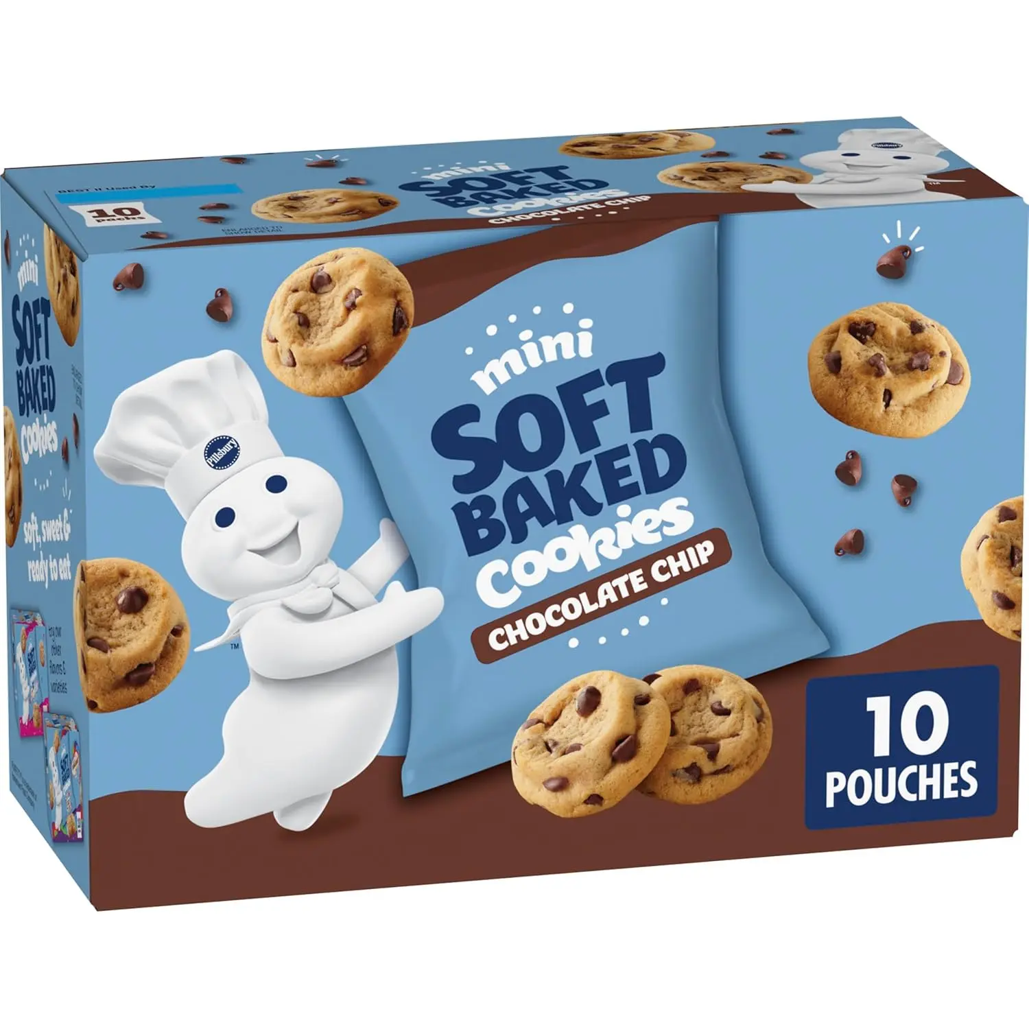 Mini Soft Baked Cookies, Chocolate Chip, Snack Bags, 10 ct, 10 oz | Made With Real Chocolate Chips, Individually Wrapped Snack Pouches, Ready To Eat, Ideal For Lunchbox Or On The Go