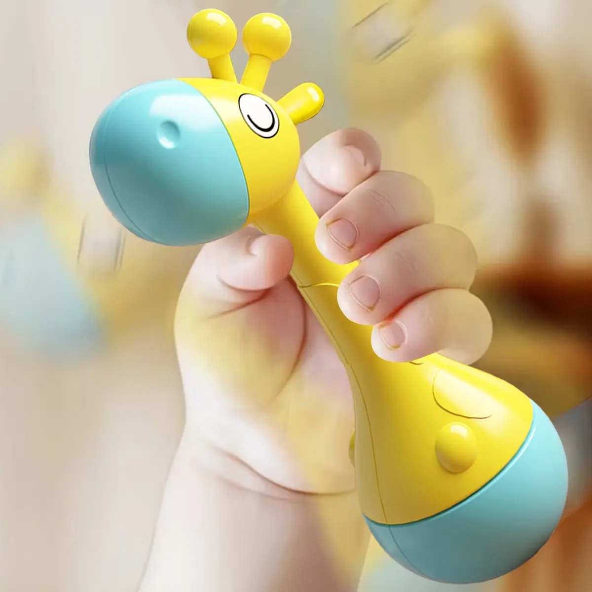 Giraffe Baby Rattle Toy, Soft Shaky Infant Teether, Hand Grip Developmental Toy, Sensory Learning Toy, Baby Sound Making Toy, Teething Rings For Babies, Gifts