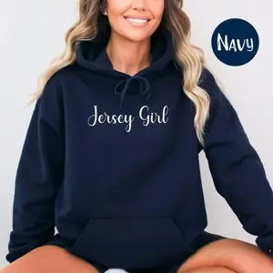 Jersey Girl Pullover Hoodie, New Jersey Lover Hooded Sweatshirt Gift, Jersey Girl Hoodie, Jersey Shore Lover Hoodie Gift, New Jersey Gift