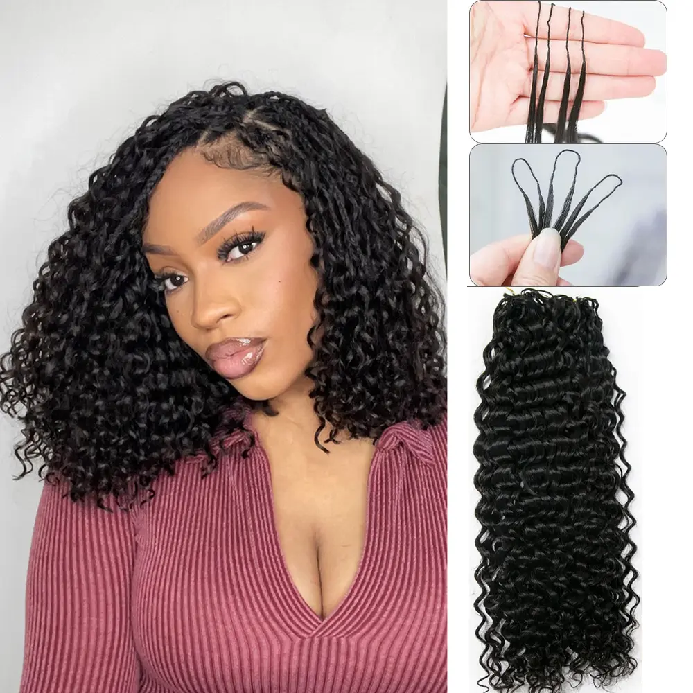 YWIGS Crochet Human Hair for Miracle Knots Human Hair Feather Crocher Hair for Miracle Knots Boho Braids Burmese Curly Pre-Separated 60g / Bundle #DealsForYouDays @spotlightday