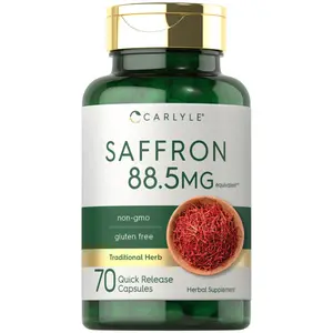 Carlyle Saffron Extract Supplement | 88.5mg | 70 Capsules | Pills For Adults | Non-GMO & Gluten Free Carlyle Saffron Extract Supplement | 88.5mg | 70 Capsules | Pills For Adults | Non-GMO & Gluten Free