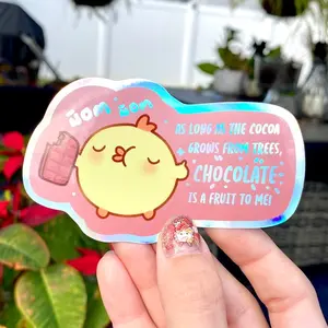 Chocolate - Funny Holo chick duck Sticker