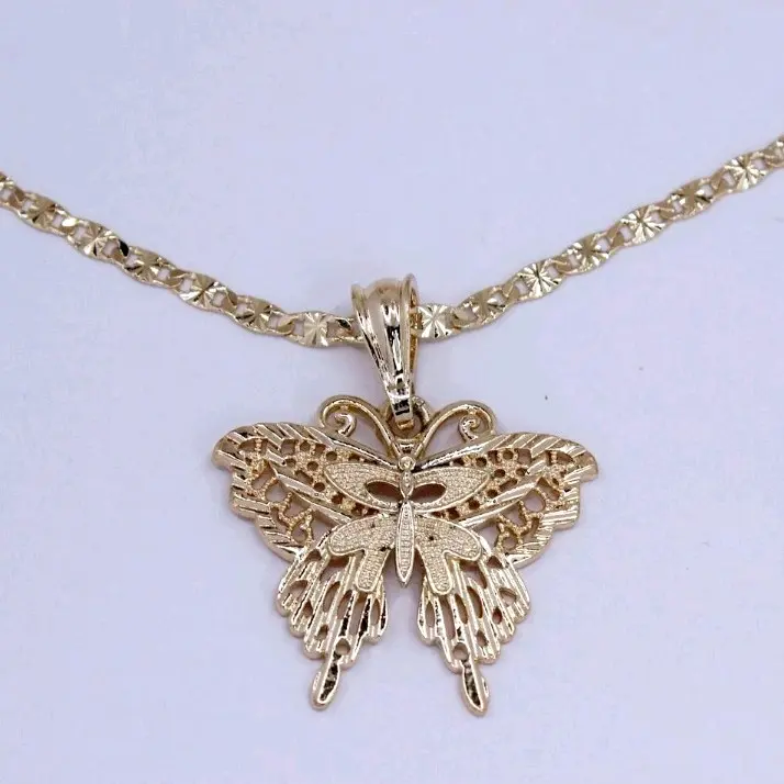 butterfly necklace regular style Gold-plated
