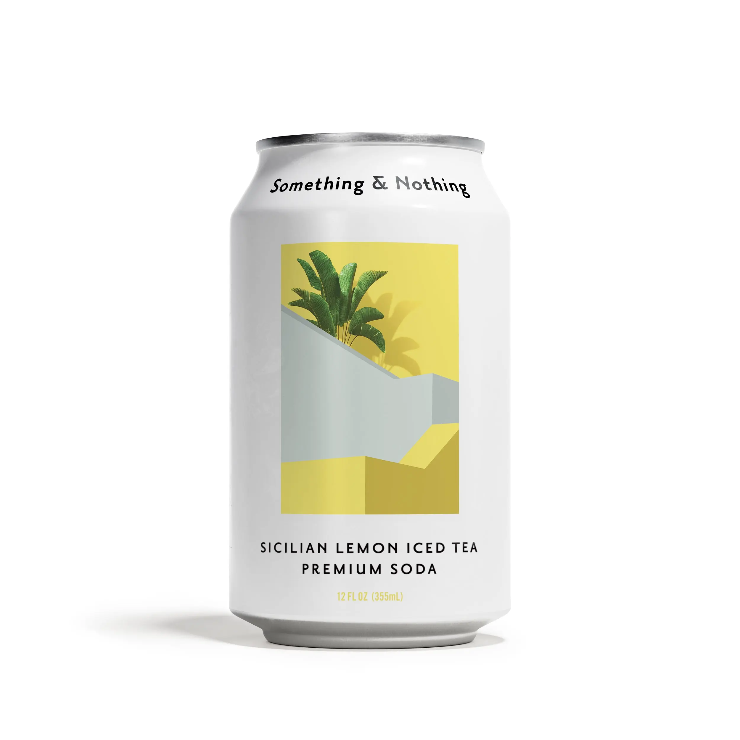 Something & Nothing Sicilian Lemon Iced Tea Premium Soda - Black & Rooibos Blend with Sicilian Lemon Juice - 12oz Can - Low Calorie, Vegan, No Added Sugar - Beverage