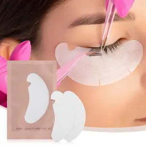 50pcs Eyelash Extension Isolation Eye Patches, Hydrogel Non-Woven Fabric, Upper & Lower Lashes Pad Paper, Gel Padding Tool