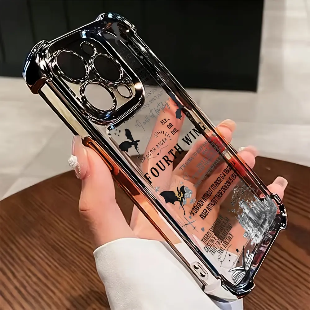 Dragon F-Fourth W-Wing Transparent Plastic Smartphone Casing - Flexible Fit Soft Back Cellphone Protector, Shockproof Fall Resistant Phone Accessory for iPhone 17,16E,16,15,14,13,12,11,Mini,Pro,Max,Air,X,XR,XS Max,8,7 Plus