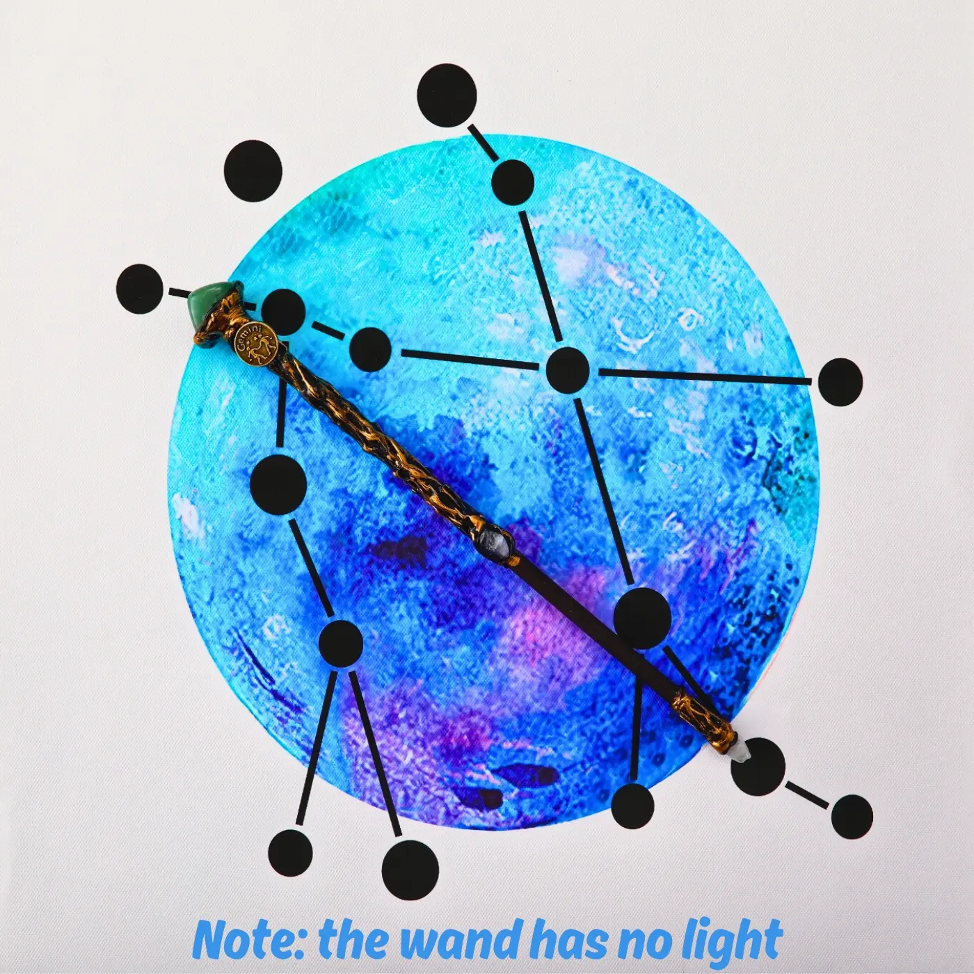 [Magic Crystal] Zodiac Crystal Magic Wand with No Light, Gemini, Wizard Wand, Witch, Scepter, Cosplay, Gift, Healing, Energy, Magic Props,  Witchcraft, Divination, Halloween