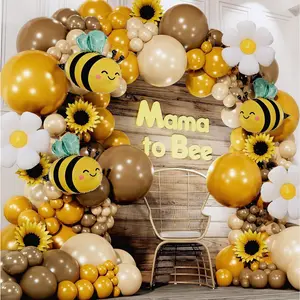 ALL-IN-1 Bee Balloon Arch Kit with BONUS Daisy & Bee Balloons for Bee Party Decorations - Mustard Yellow Balloons for What Will Baby Bee Gender Reveal Decorations & Bumble Bee Baby Shower Decorations