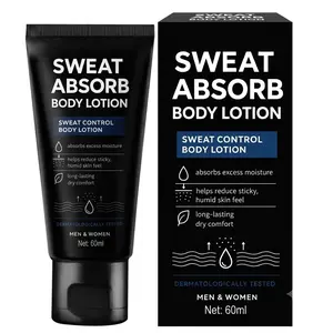 Sweat Absorb Body Lotion – Sweat Control Formula – Absorbs Excess Moisture, Reduces Sticky Humid Skin Feel – Long-Lasting Dry Comfort – Dermatologically Tested – For Men & Women – 60ml