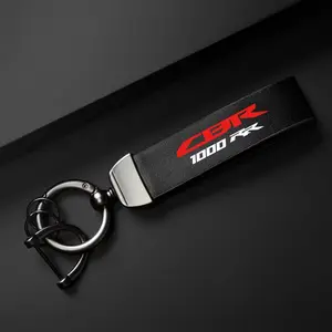 Durable PU Leather Motorcycle Keychain Holder for Honda CBR1000RR, Stylish Bike Key Ring for Bikers, Perfect Gift for Motorbike Enthusiasts, Heavy Duty Keychain