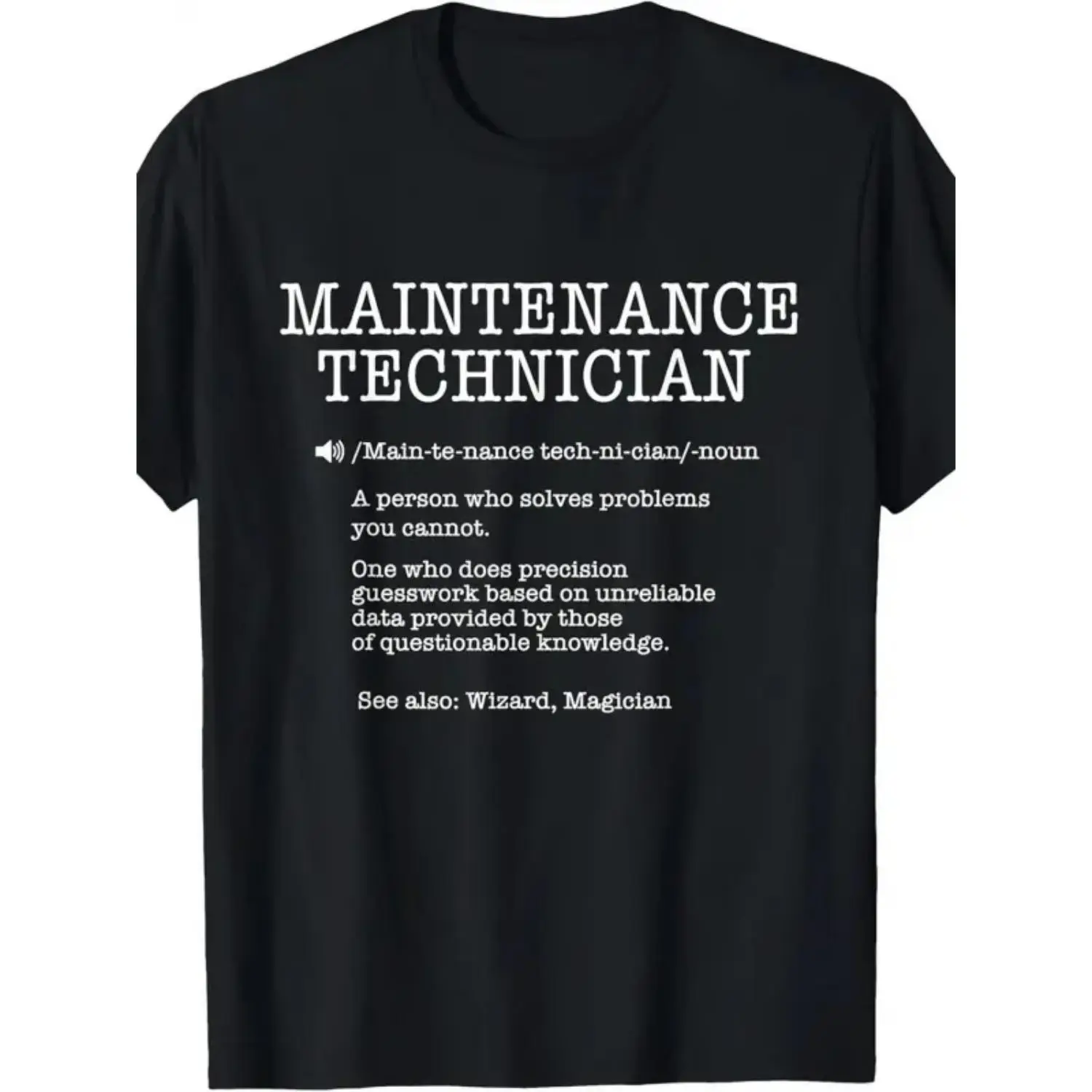 Women's Short-Sleeve Streetwear T-Shirt - Humorous Maintenance Technician Top with Mechanic Jokes, Black-and-White Print, All-Season Casual Workwear Gift for Electricians, Shortsleeve