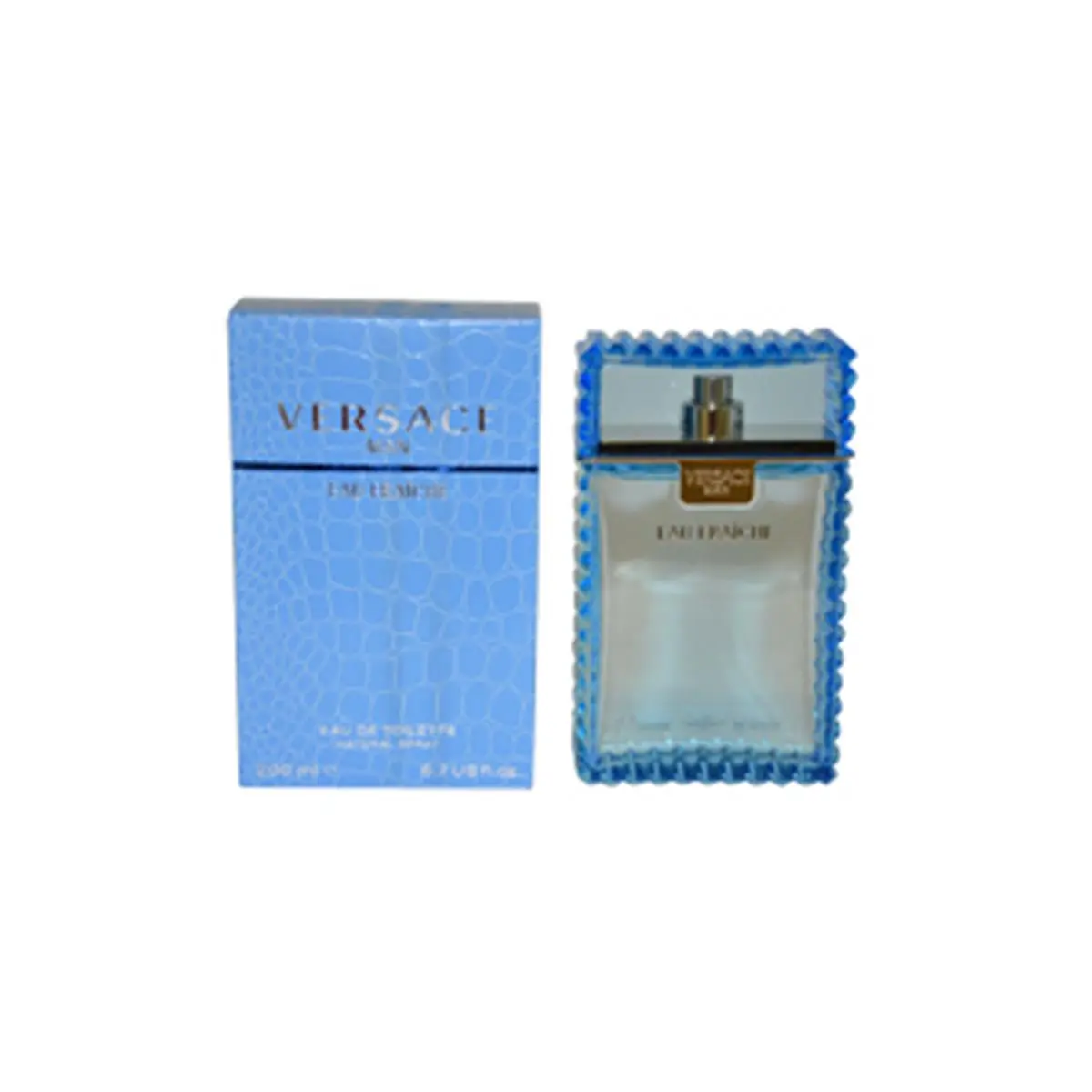 VERSACE Man Eau Fraiche Eau de Toilette Spray - Men's Aquatic Fragrance with Lemon, Cedar, Musk Notes, 6.7 fl oz, Citrus, Rose