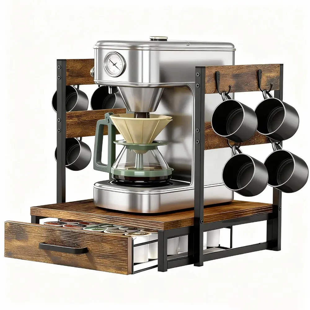 K Cup Holder 35 Pod Capacity Coffee Station Organizer for Countertop with Cup Rack Kitchen Countertop Home Office Counter Organizer Christmas Gifts Adjustable sohochic