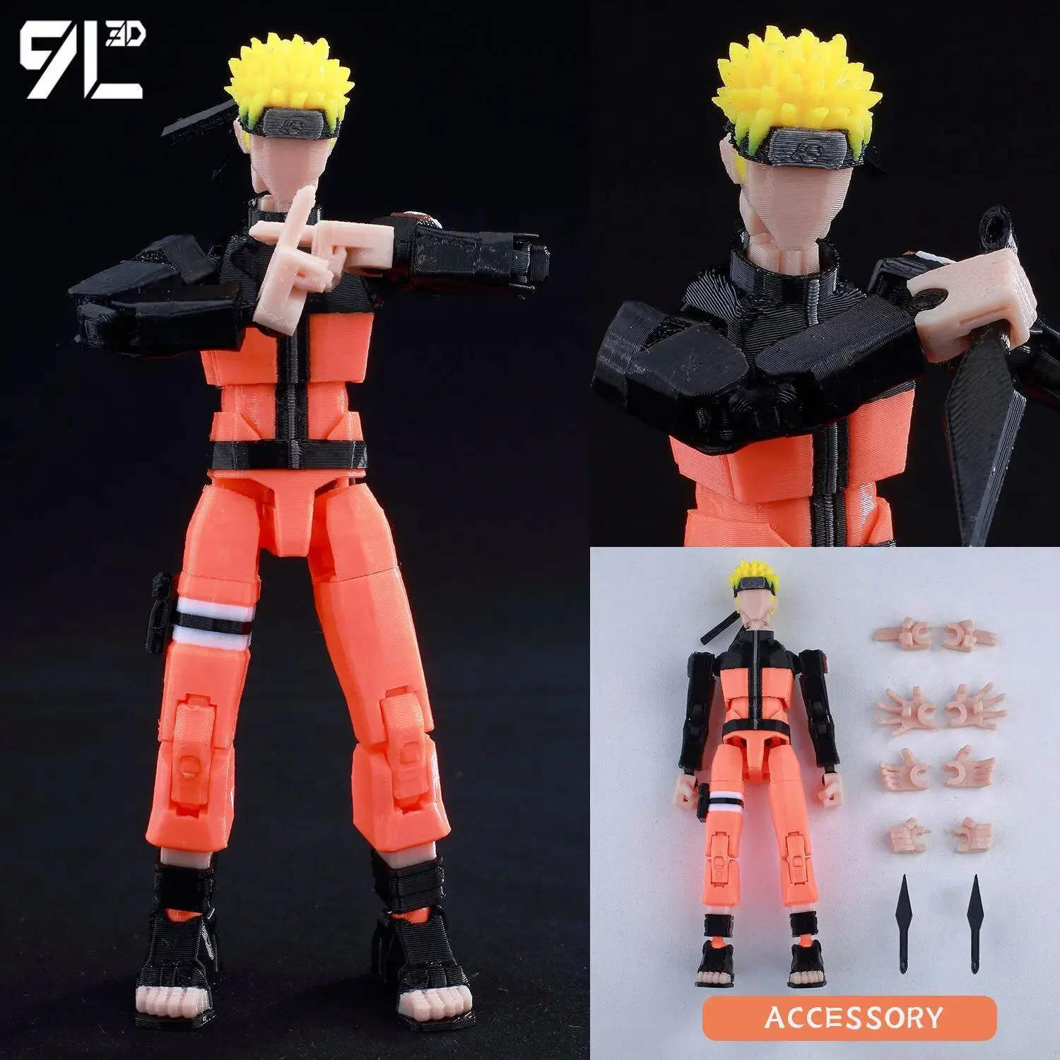 9L3D Jujutsu Kaisen Mahoraga Anime Action Figure, Lucky13-Dummy13 Customizable Set with Diverse Accessories, Fully Articulated Joints, Approximately 14 cm/5.5 Inches, Anime & Manga Collectible Gift for Fans (Valentine's Day Option)