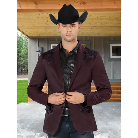 Saco MONTERO Bordado Para Caballero Slim Fit Estilo MT-2178