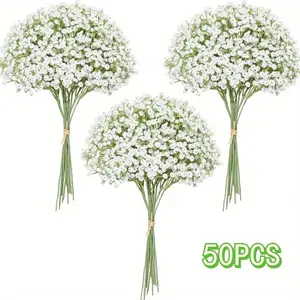 300 Artificial Daisy Decorative Flowers, 10 Bouquets (50 Total), Ideal for Wedding Bridesmaid Arrangements, Party Decorations, Home Décor, Lifelike Artificial Flower