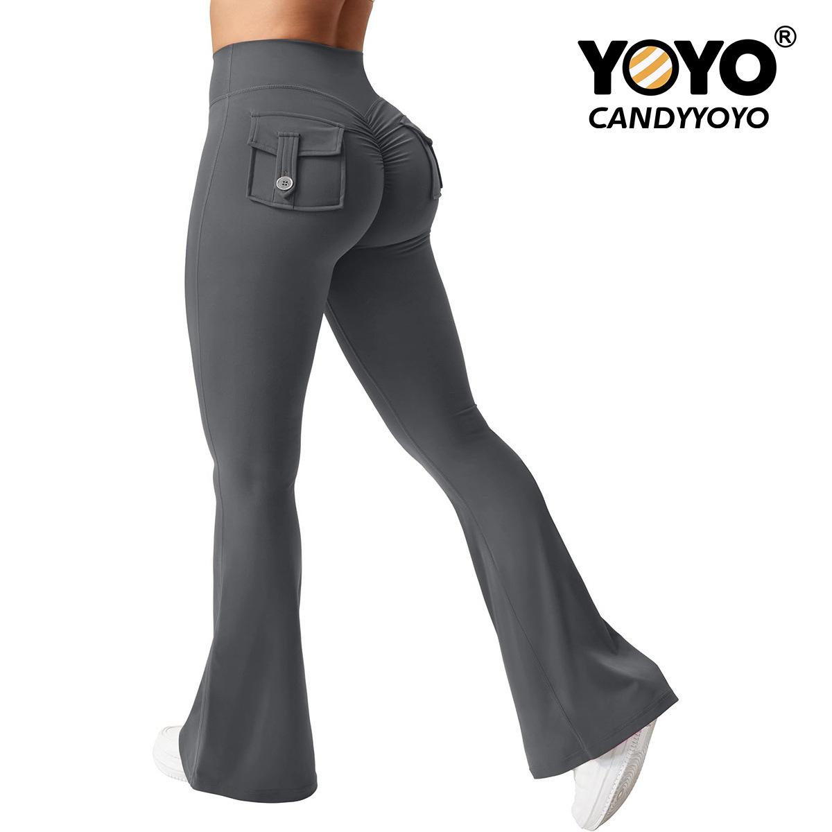 Original design, workwear-style pocket yoga pants for women. Bell-shaped pants that lift the buttocks, provide movement flexibility, and feature breathable, high-elasticity fabric that contours to the body. Womenswear