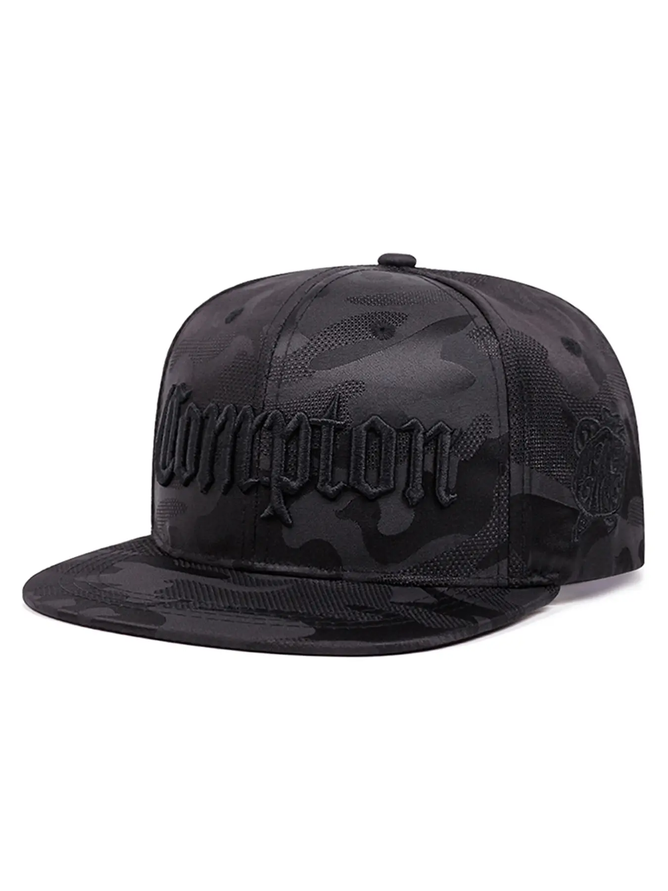 2026 New Personalized Fashion Flat Edge Hat Camouflage Compton Embroidered Printed Skateboarding Hat Street Creative Hip Hop Hat Daily Commuter Decorative Hat Outdoor Sports Sunshade Hat Male Female Same Style Casual Baseball Hat