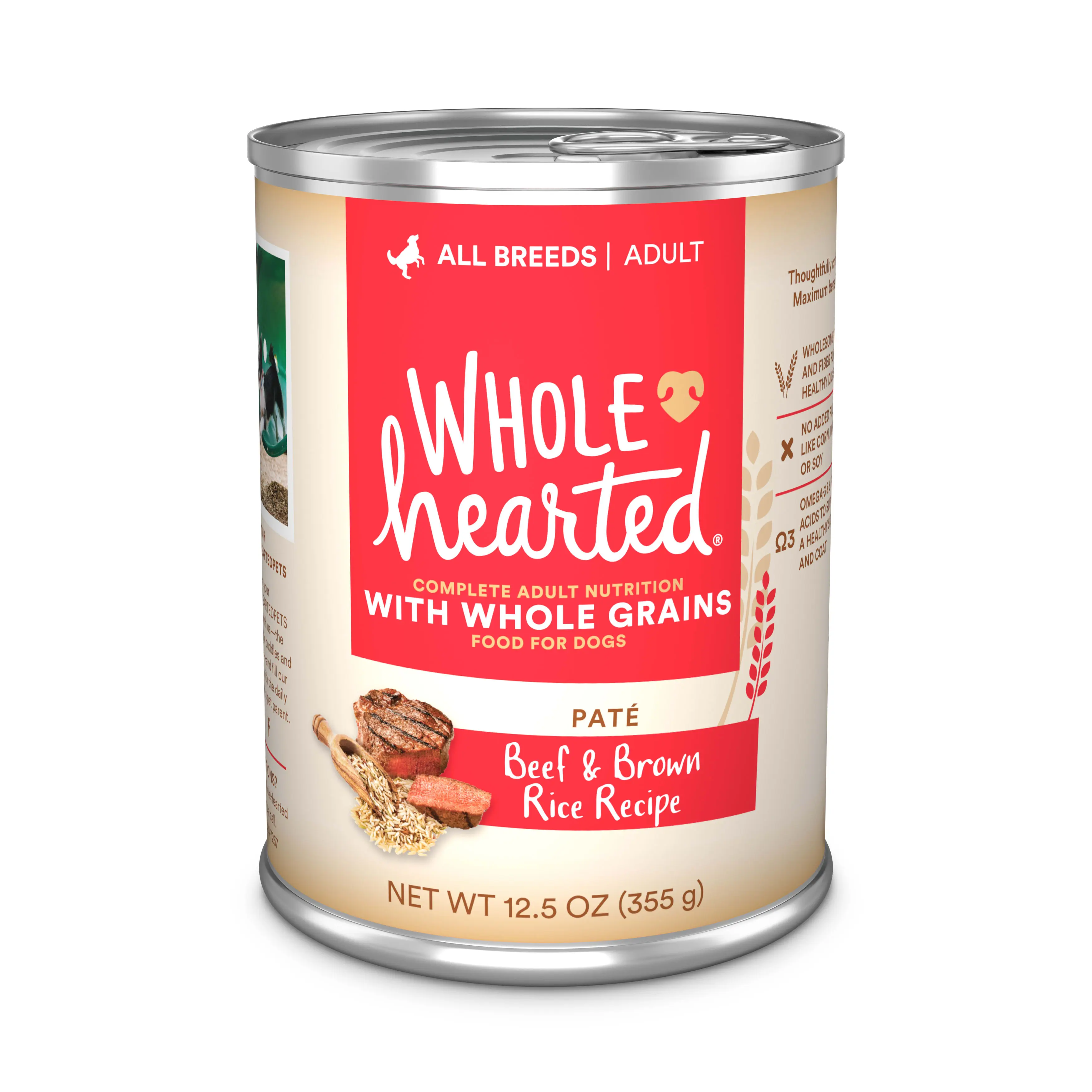 WholeHearted Beef & Brown Rice Recipe Pate with Whole Grains Wet Dog Food