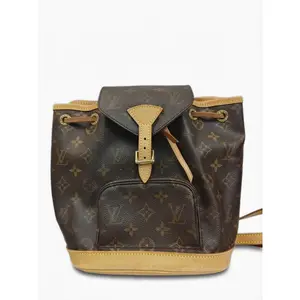 Pre-owned Louis Vuitton Monogram coated canvas with Vachetta leather trim Backpacks Montsouris Backpack Brown with natural Vachetta leather Very Good S014260328003