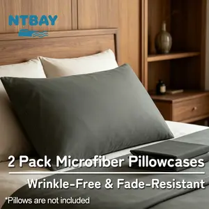 NTBAY Pillowcase Set, 2 Pack Soft Microfiber, Wrinkle-Free & Fade-Resistant, Easy Care