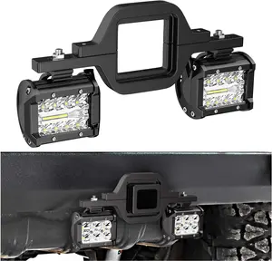 Nilight 2 Pcs 4-Inch 60W LED Pods Work Light with 2-Inch Tow Hitch Mounting Brackets, LED Car Lights for Pickup, ATV, SUV