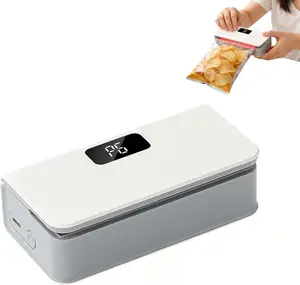 USB-C Mini Bag Sealer – 2-in-1 Heat Sealer & Cutter with 6 Adjustable Heat Levels, LED Display & Magnetic Base, Portable Rechargeable Food Saver for Snacks, Coffee, Pet Food, Kitchen & Camping