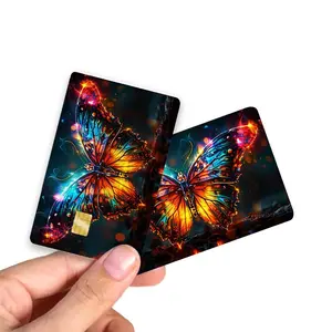 Butterfly Pattern Credit Card Skin, Ultra-Thin Waterproof Scratch Resistant Card Sticker, Personalized Bank Card Decorative Sticker, Card Design