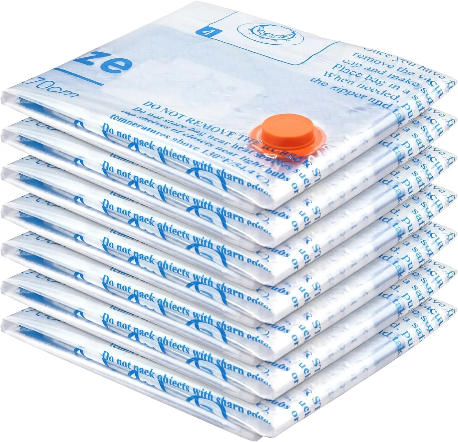 Vacuum Storage Bags 7 Jumbo, Space Saver Sealer Bags, Airtight Compression Bags for Clothes, Pillows, Comforters, Blankets, Bedding Organiser Pack