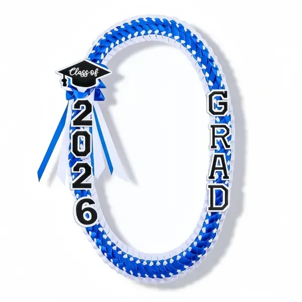 2026 Graduation Braided Ribbon Lei - Handmade Double-Woven Polyester Necklace with Exquisite Craftsmanship, Festive Party Supplies for Men, Ceremony Wear Graduation Gifts, Double Braided