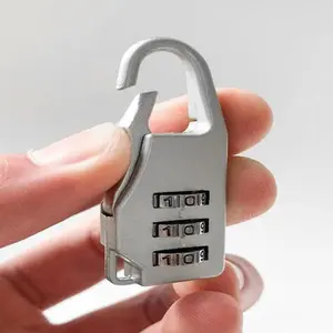 3-digit Password Lock, Zinc Alloy Luggage Zipper Lock, Mini Lock for Bag, Suitcase, Backpack, Handbag, Travel Bag, Combination Lock